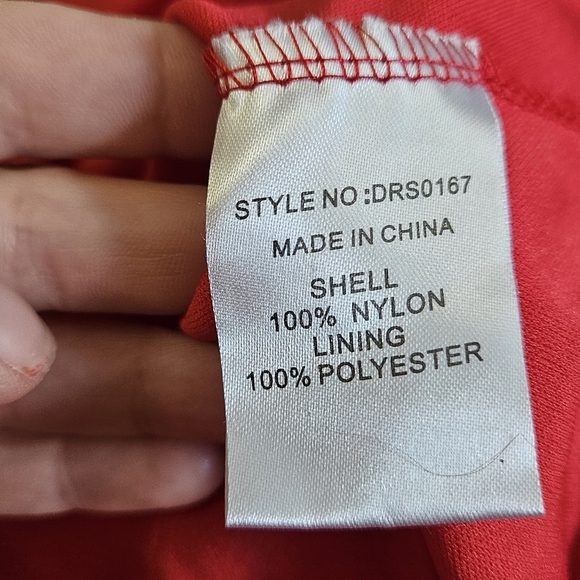 EILLY BAZAR Red Sheer Mesh Tie Front Ruffle Detail Cold Shoulder Mini Dress. XS - Picture 2 of 16